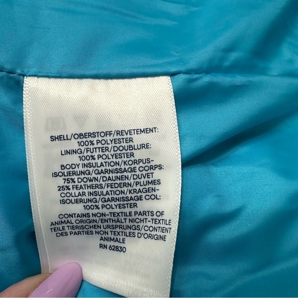 Lands End Puffer Vest SZ Large 14-16 Robins Egg Blue Full Zip Pockets READ - Picture 5 of 9
